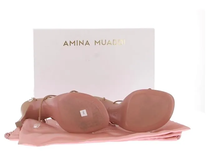 AMINA MUADDI Sandalias T.EU 37.5 Cuero Beige 