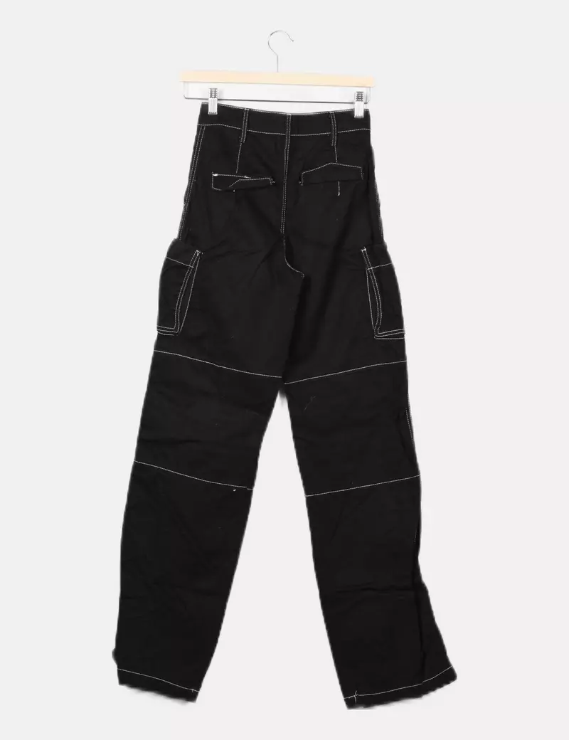 Bershka Pantalón cargo negro