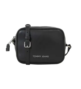 Bolso bandolera essential con logo metalizado negro