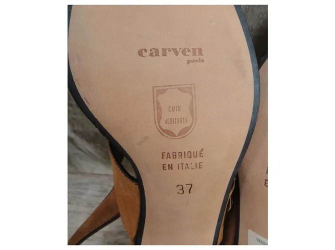 Carven sandalias vintage caven p 37 Nueva condición Marrón claro 