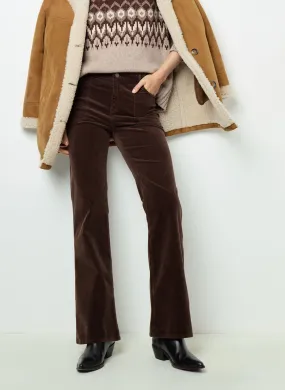 GERARD DAREL NAZIA - Pantalón de algodón mezclado recto en marron