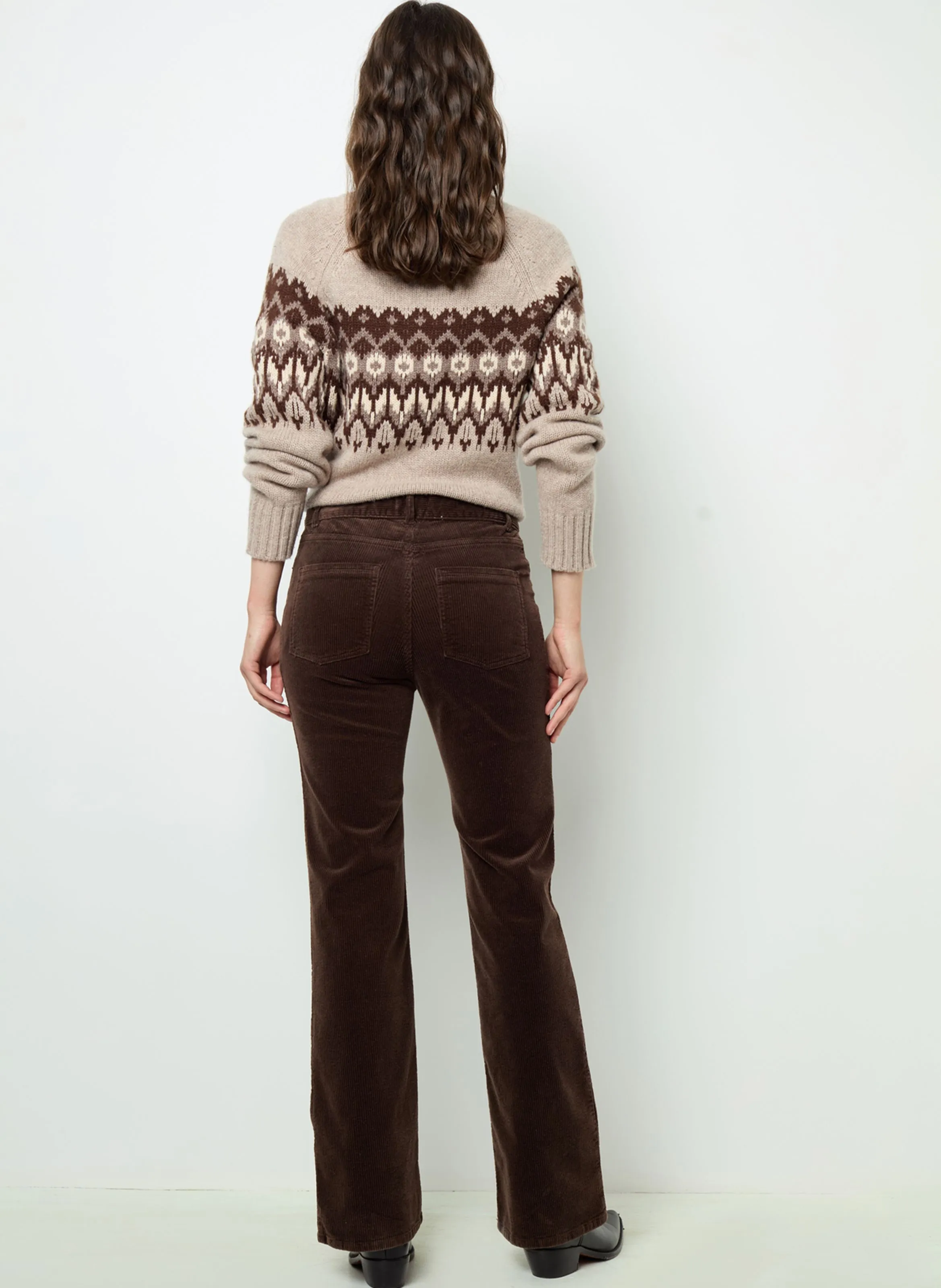 GERARD DAREL NAZIA - Pantalón de algodón mezclado recto en marron