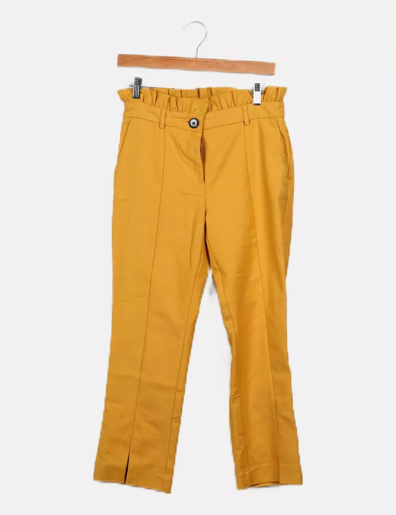 Mango Pantalón amarillo chino