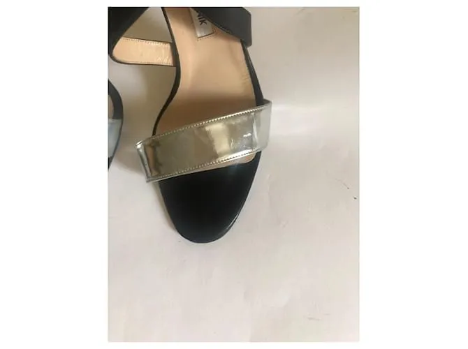 Manolo Blahnik Sandalias Negro Plata 