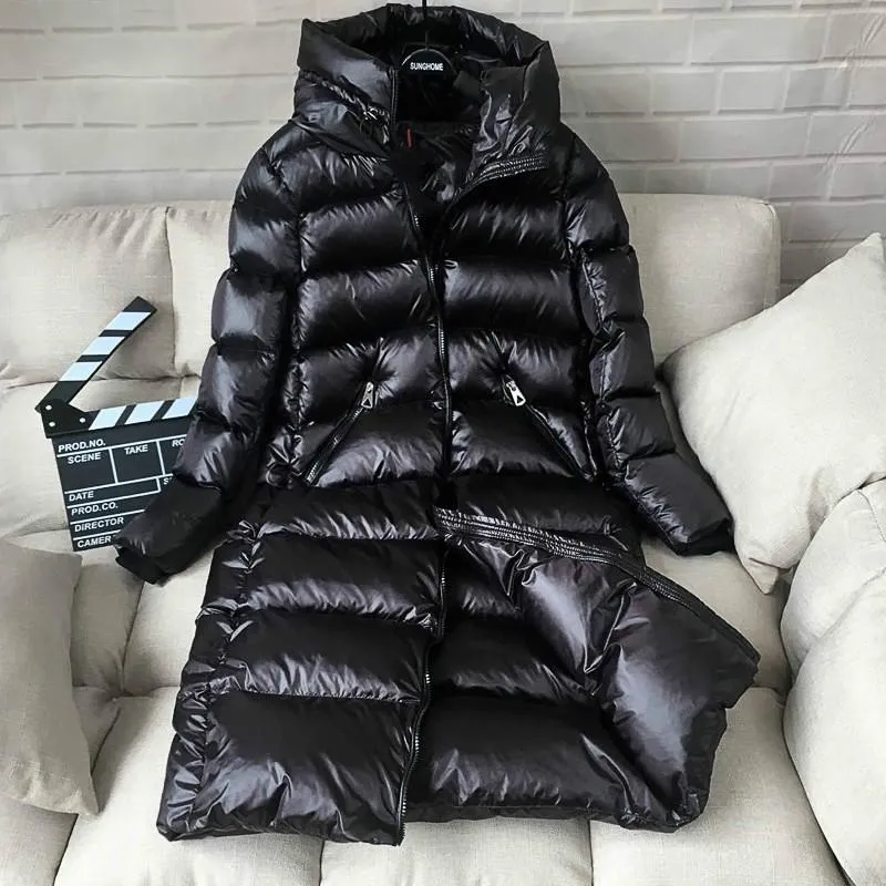 Parkas de plumón para mujer KMETRAM, chaqueta de invierno para mujer, 90% de pato, chaquetas acolchadas con capucha para mujer, 