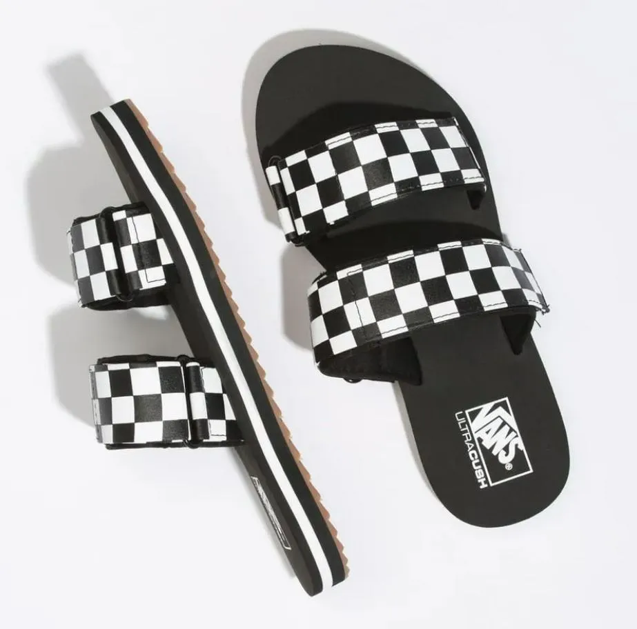 Sandalias Cayucas Slide Checkerboard Black/Marshmallow