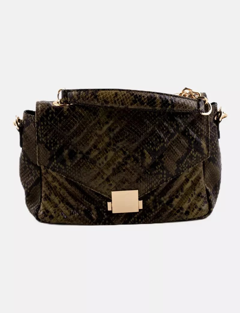 Uterqüe Bolso mini animal print verde