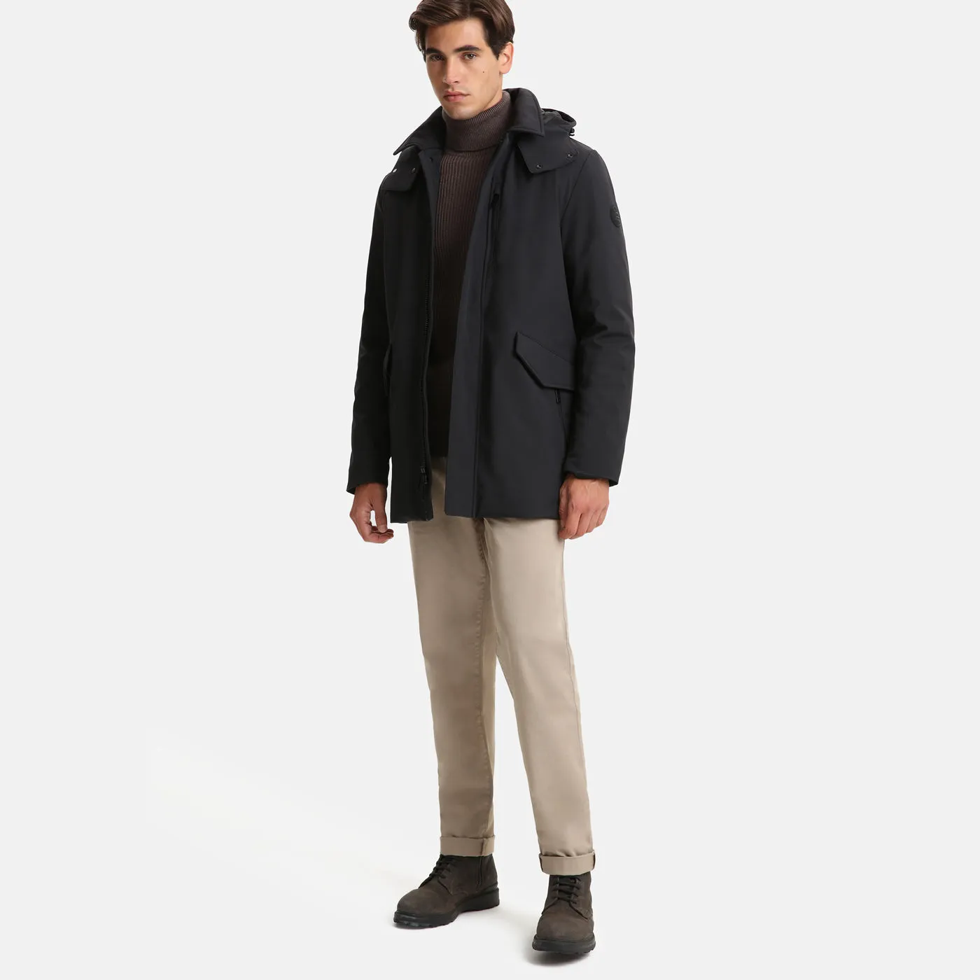 Woolrich Barrow Mac Soft Shell Coat Black