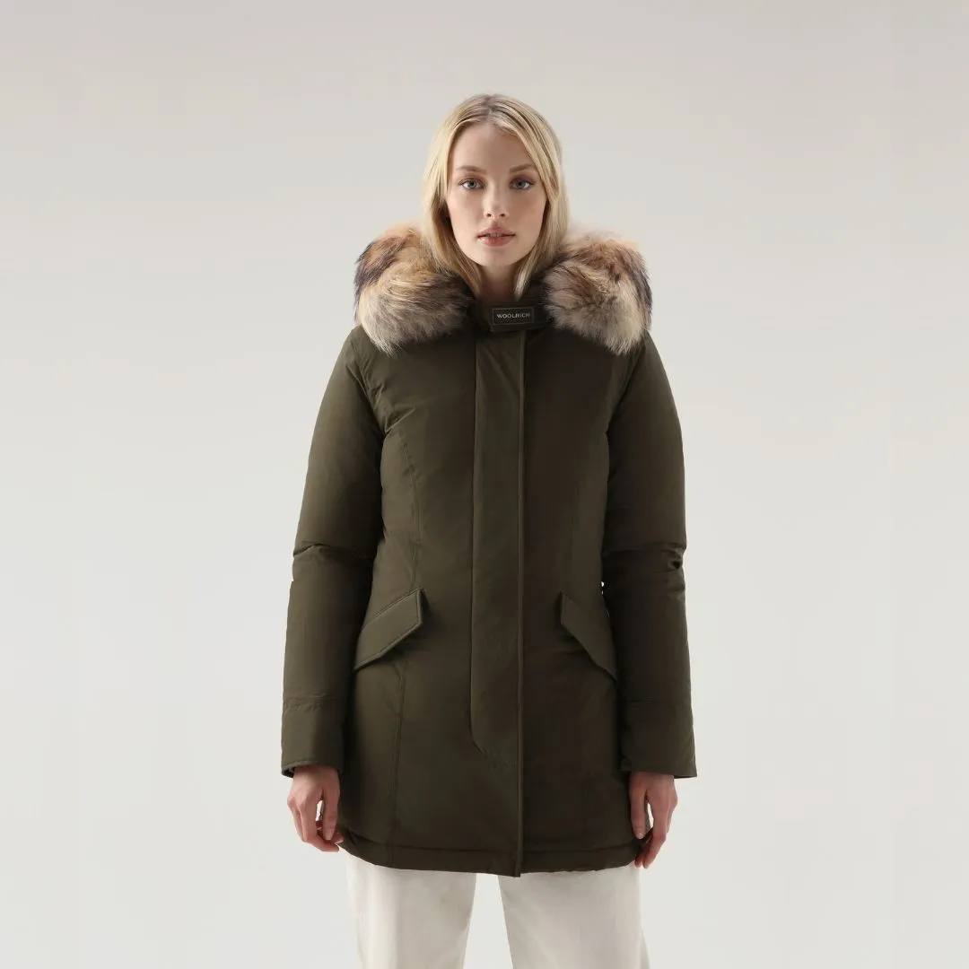 Woolrich Luxury Arctic Raccoon Parka Women's Dark Green